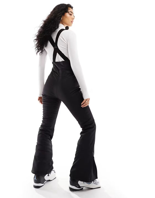 ASOS 4505 ski high waisted water repellent sallopettes in black — EU 34