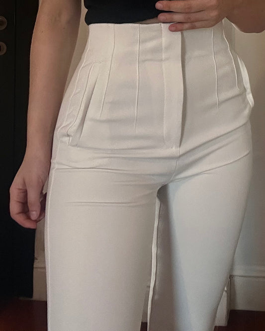 Stradivarius high waisted tailored pants in white – EU 34