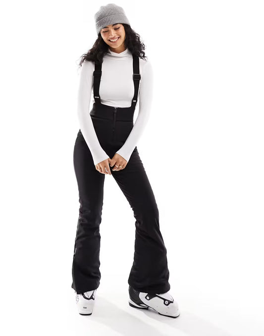 ASOS 4505 ski high waisted water repellent sallopettes in black — EU 34
