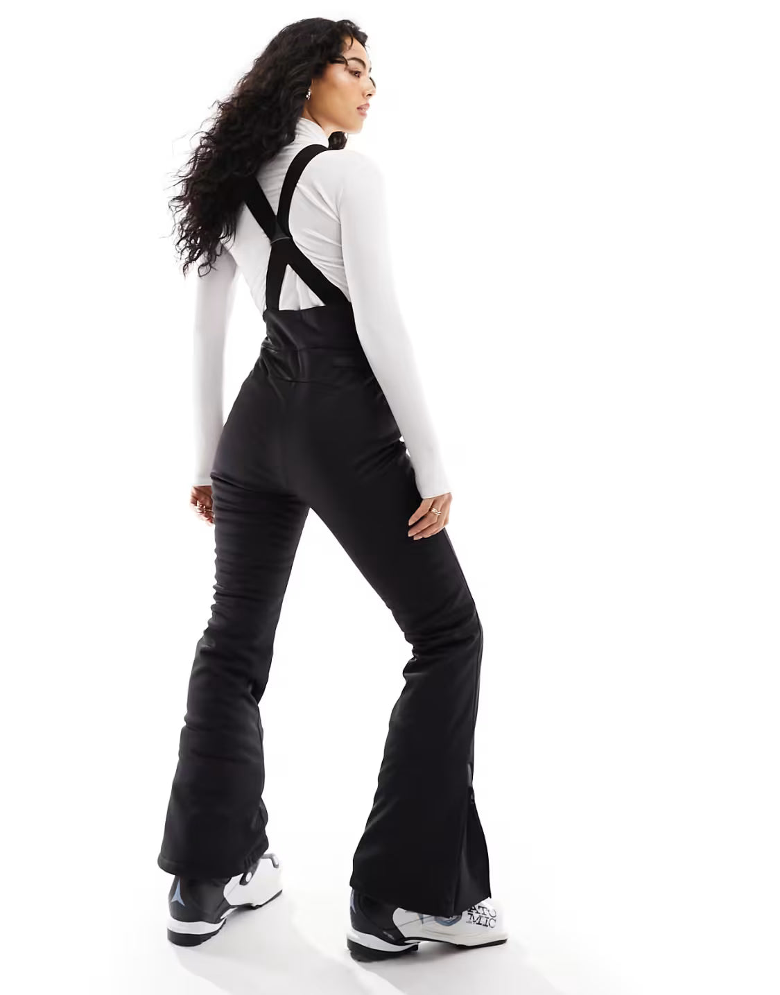 ASOS 4505 ski high waisted water repellent sallopettes in black — EU 34