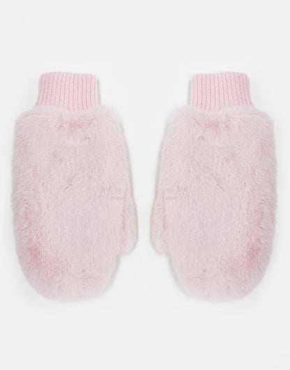 Reclaimed Vintage oversized mittens in baby pink — One-size