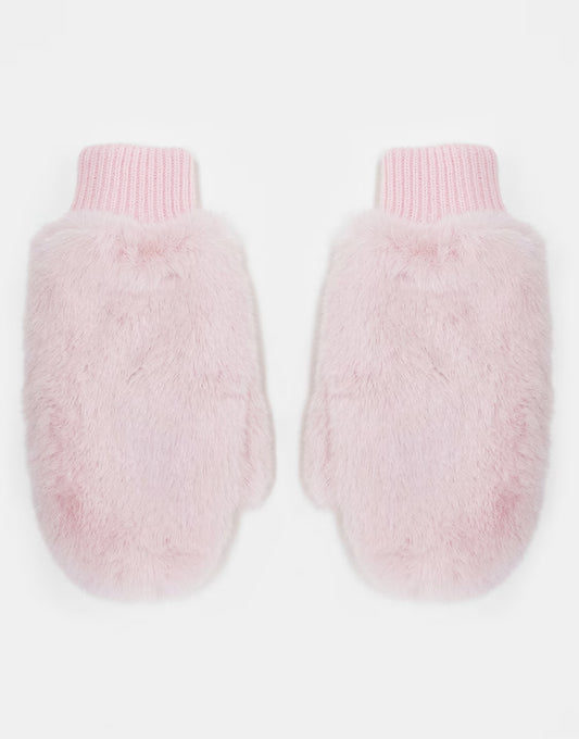 Reclaimed Vintage oversized mittens in baby pink — One-size