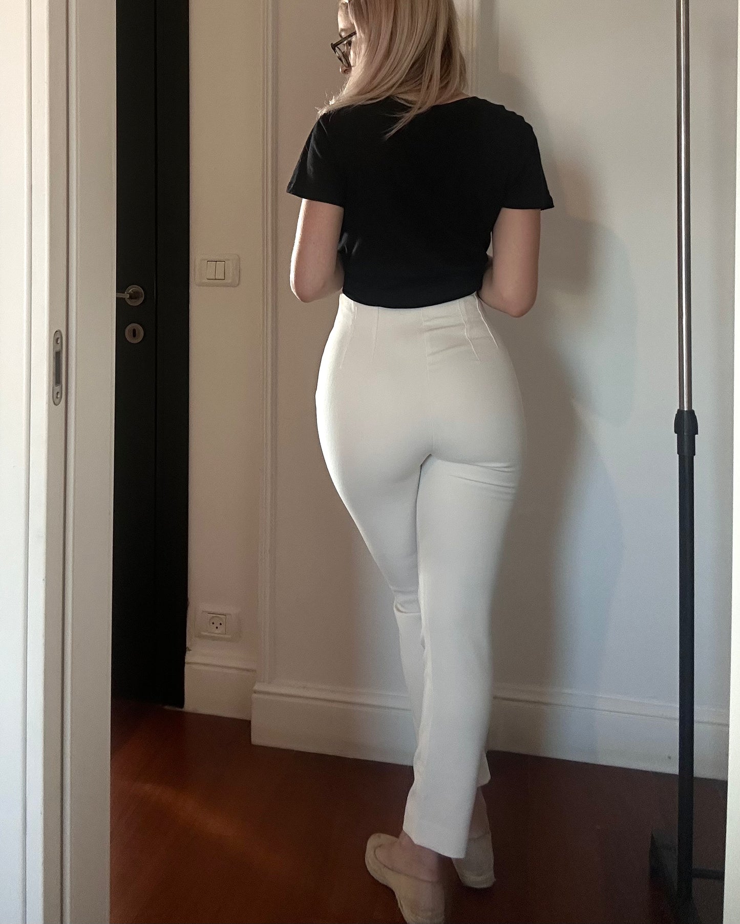 Stradivarius high waisted tailored pants in white – EU 34