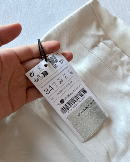 Stradivarius high waisted tailored pants in white – EU 34