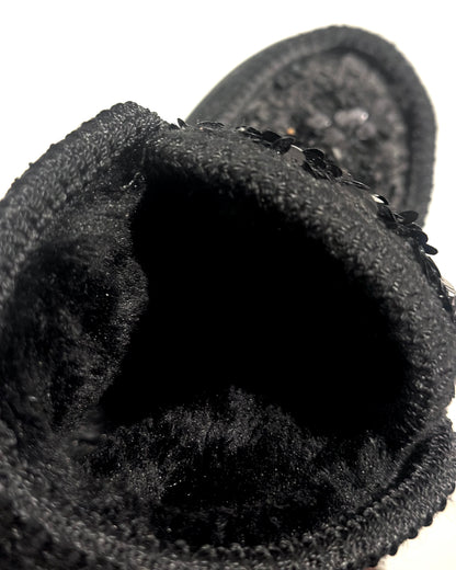 Gioseppo leather platform slip-on boots in black — Size 37