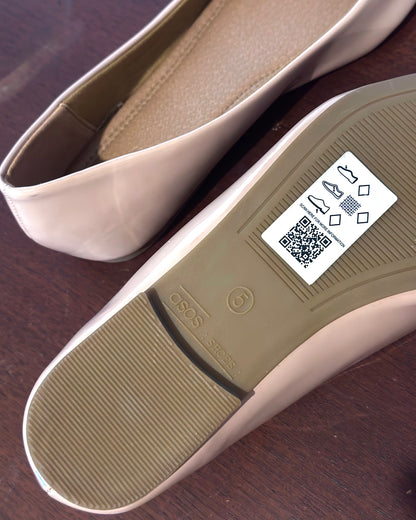 ASOS DESIGN pointed flats in nude patent PU — Size 38